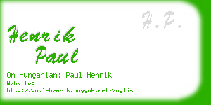 henrik paul business card